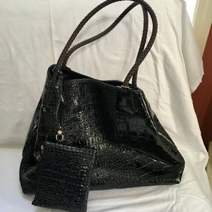 Big Buddha Faux Croc Large Shoulder Bag